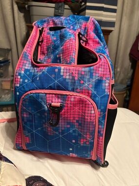 Blue and Pink Geometric Baby Bag Tote